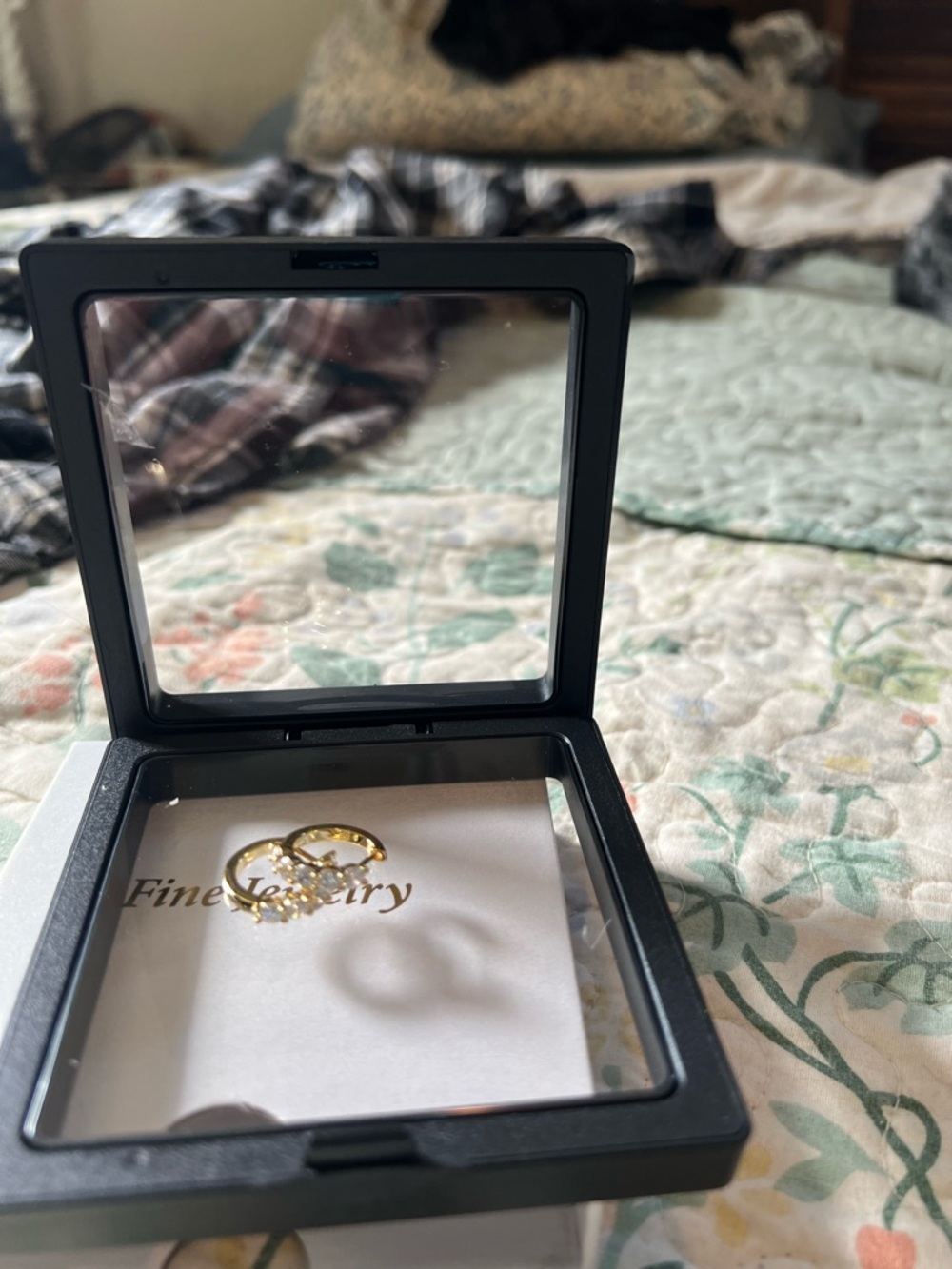 Delicate Gold Crystal Hoop Earrings - Gold